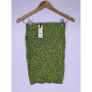 Rebecca‎ Minkoff Zoe Skirt Women's Size XS Green Ribbed Knit Stretch NEW